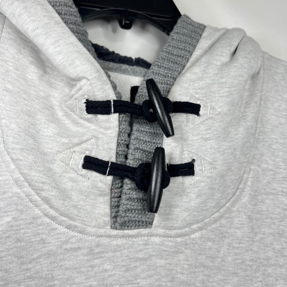 Bar III Gray Toggle Hoodie Mensβ XXL Sherpa Lined Hood Elbow Patches Athleisure